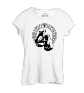Boxing - Eldiven Beyaz Kadın Tshirt