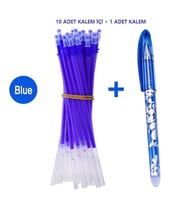 Isı İle Uçan Silinebilen Refill Kalem İçi ve Kalem Mavi 11 ADET