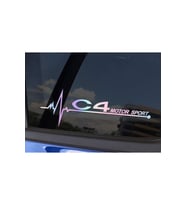 Citroen C4 Yan Cam Sticker Oto Kapı  20 Cm X 7 Cm Holo-Chroma