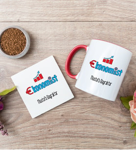 Ekonomist Kırmızı Kupa Bardak Ve Bardak Altlığı Seti