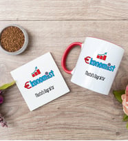 Ekonomist Kırmızı Kupa Bardak Ve Bardak Altlığı Seti
