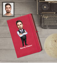 Kişiye Özel Öğretmen Karikatürlü   Kırmızı Defter Bay-12