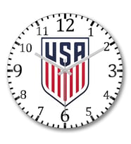Usa Soccer Team Duvar Saati Bombeli Gercek Cam