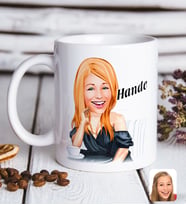 BK Gift Kişiye Özel Kadın Moda İkonu Karikatürlü Beyaz Kupa Bardak-3