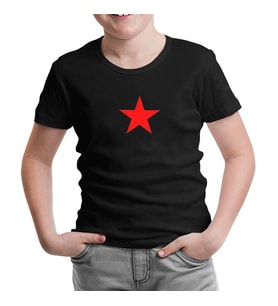 Kızıl Yıldız Siyah Çocuk Tshirt