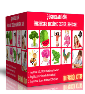 Çocuklar İçin İngilizce Kelime Ezberleme Seti (10 Fasikül Kitap)