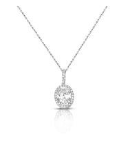Pırlantalı Beyaz Topaz Kolye
