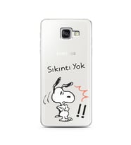 Snoopy Tasarımlı Süper Şeffaf Silikon Telefon Kılıfı Samsung A5 (2016)