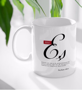 BK Gift Kişiye Özel Mânâ Eş Beyaz Kupa Bardak