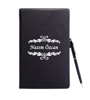 Kişiye Özel Defter Kalem Hediye Seti (Siyah)