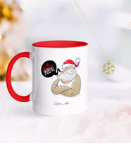 BK Gift Kişiye Özel Noel Baba Kırmızı Kupa ve Kar Tanesi Kolye-4 (Model 1)