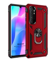 Microsonic Xiaomi Mi Note 10 Lite Kılıf Military Ring Holder Kırmızı
