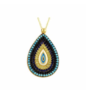 Damla Göz Kolye 3.64 Gram 14 Ayar Altın (Sarı)