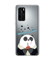 Panda Tasarımlı Süper Şeffaf Silikon Telefon Kılıfı Huawei P40
