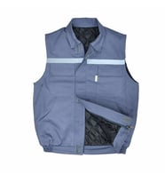 Yelek 7/7 Gabardin %100 Pamuk Kapitoneli Reflektörlü (Lacivert)