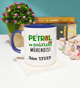 Petrol Ve Doğalgaz Mühendisi Kupa Bardak Lacivert