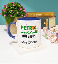 Petrol Ve Doğalgaz Mühendisi Kupa Bardak Lacivert