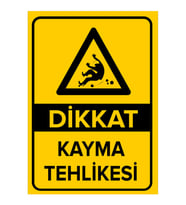 MIGNATIS - Dikkat Kayma Tehlikesi Levhası - Sac Malzeme 50x70cm