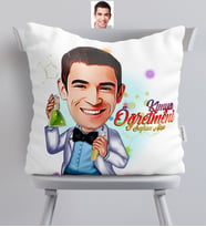 BK Gift Kişiye Özel Bay Kimya Öğretmeni Karikatürlü  Yastık  3