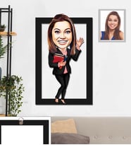Kişiye Özel Avukat Karikatürlü 3D Ahşap Tablo 30x47 Bayan-1
