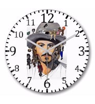 Johnny Depp no Back Duvar Saati Bombeli Gercek Cam