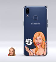 BK Gift Kişiye Özel Bayan Kolay Yetişmiyor Karikatürlü Samsung Galaxy A10s İnce Şeffaf Silikon Telefon Kapağı-7 (Beyaz)