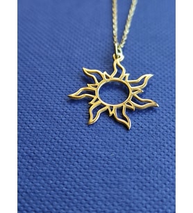 Kişiye Özel Altın Kaplama Güneş Kolye (Gold)