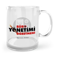 BK Gift Kişiye Özel Büro Yönetimi Öğretmeni Cam Kupa Bardak