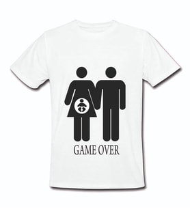 Game Over Baskılı Tasarım Tişört Unisex
