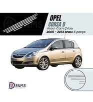Opel Corsa D Krom Cam Çıtası 6 prç. 2006-2014 Arası P. Çelik