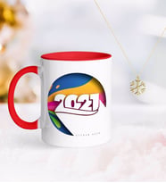 BK Gift Kişiye Özel 2024 Mutlu Yıllar Kırmızı Kupa ve Kar Tanesi Kolye-10 (Model 1)