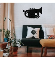 New Jargon - Müzik ve Kontürbass Tasarım Metal Tablosu 65x40cm (Siyah)