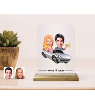 BK Gift Kişiye Özel Sevgililer Karikatürlü Çerçeve-53 (Beyaz)
