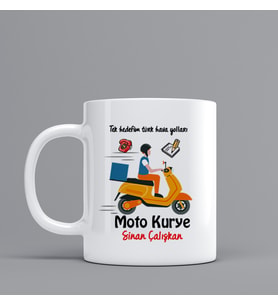 Moto Kurye Temalı Hediye Kupa Bardak Kişiye Özel Hediye SZ68