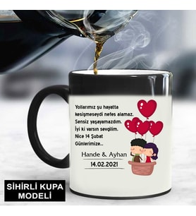 Sevgililere Özel Sihirli Kupa Bardak