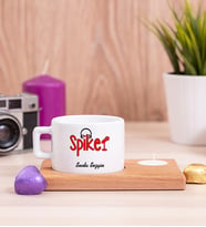 Spiker Ahşap Altlıklı Mumlu Fincan