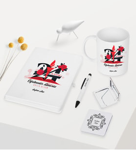 BK Gift Kişiye Özel Öğretmenler Gününüz Kutlu Olsun Temalı Beyaz Defter Kalem Kupa Ayna Seti - 1
