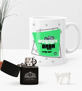 BK Gift Kişiye Özel Mühendis Baba Benzinli Çakmak ve Kupa Seti-2 (Model 1)