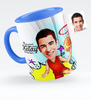 BK Gift Kişiye Özel Bay Basketbolcu Karikatürlü Mavi Kupa Bardak  1