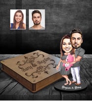 Kişiye Özel Sevgili Karikatürlü Ahşap Biblo Kutulu Model 16