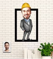 Kişiye Özel Mühendis Hediye Karikatür Ahşap Tablo