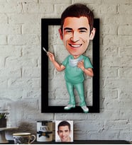 BK Gift Kişiye Özel Bay Cerrah Karikatürlü 3D Ahşap Tablo-1
