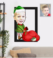 Kişiye Özel Yılbaşı Çocuk Karikatürlü 3D Ahşap Tablo 30x47 Model-1
