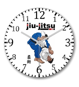Jiu Jitsu Duvar Saati Bombeli Gercek Cam