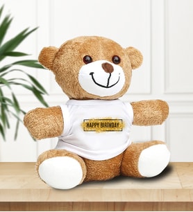Doğum Günü Baskılı Peluş Ayıcık