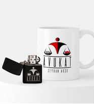 BK Gift Kişiye Özel Avukat Temalı Çakmak ve Kupa Hediye Seti - 8