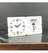 Laborant Ahşap Masa Saati 002