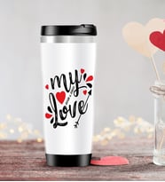 BK Gift Kişiye Özel Sevgililer Günü Temalı Çelik Termos Bardak - 81