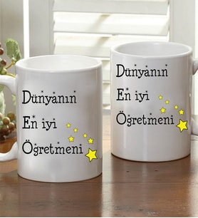 Kişiye Özel Dünyanın En İyi Öğretmenine Kupa Bardak