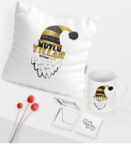 BK Gift Kişiye Özel Yılbaşı Mutlu Yıllar Temalı Beyaz Kupa Ayna Yastık Seti - 8